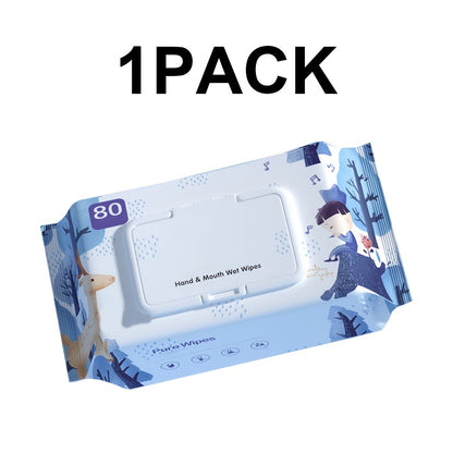 1pc 80pcs Sensitive Skin-Friendly Hand & Face Cleansing Wipes, Fragrance-Free, Moisturizing, Universal Sanitation Product, Non-Woven, Flushable Toilet Paper Substitute