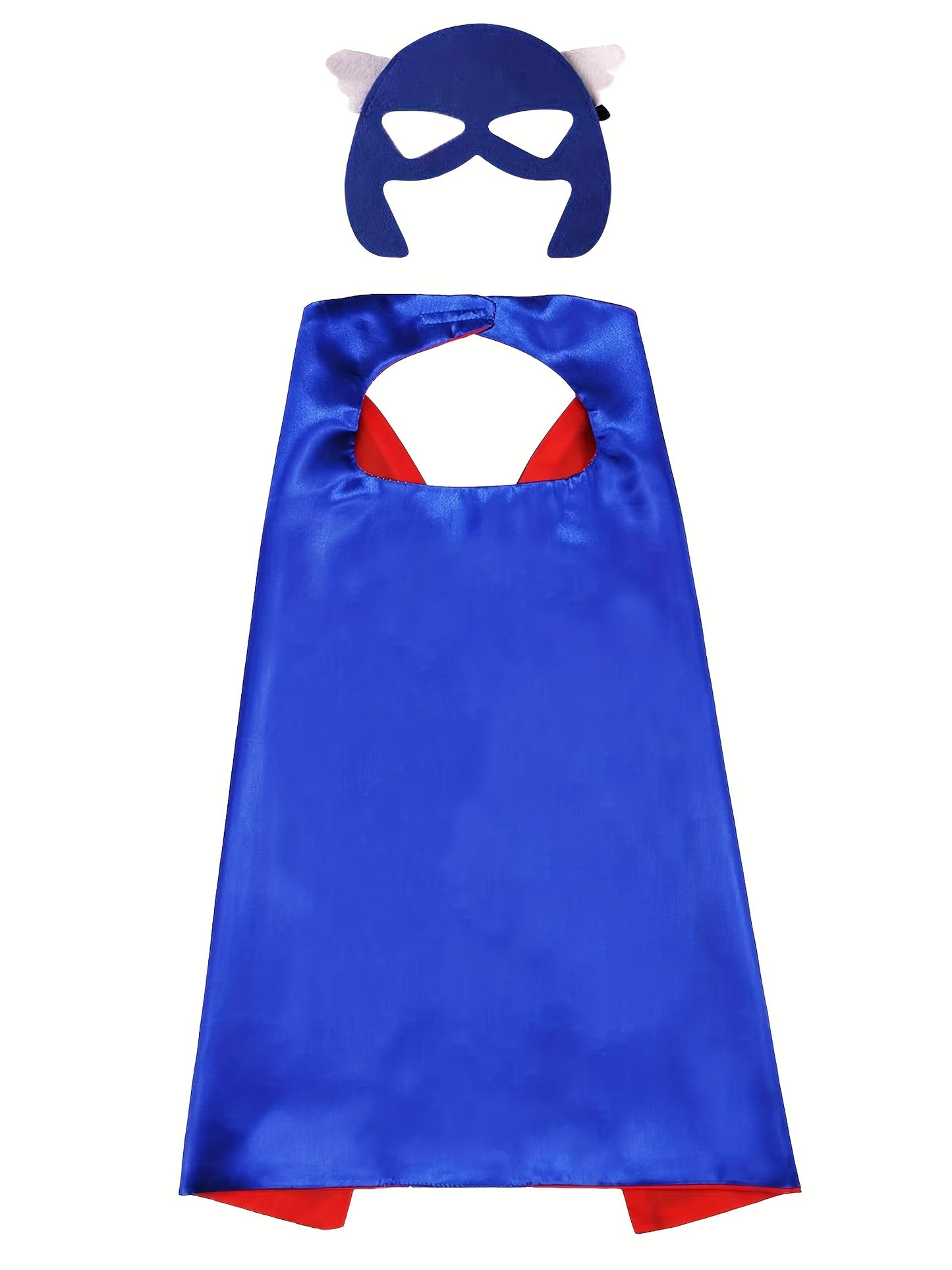 Boy's Double-side Wearable Hero Cape With Mask, Imitation Superhero Suit, Perfect For Halloween Party, Birthday Performance And Carnival Playing