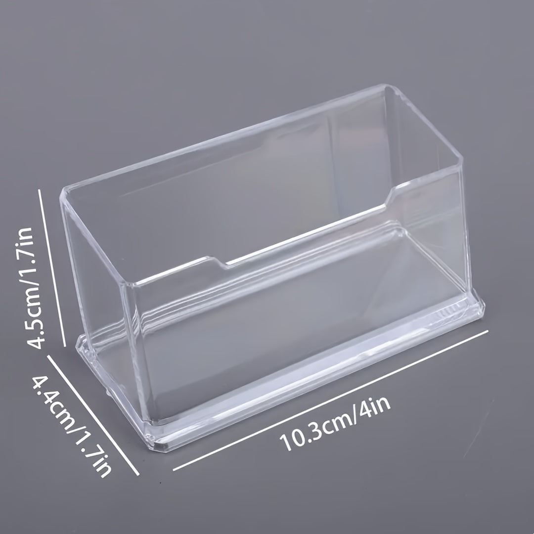 Clear Plastic Business Card Holder - PC Material - Organize Cards for Exhibitions and Office Desks