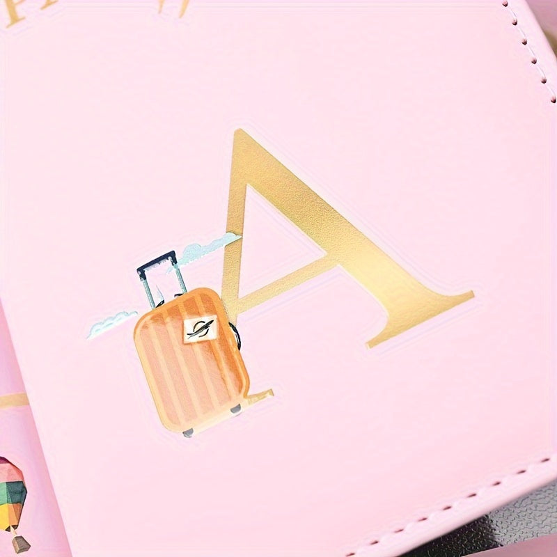 Creative Color Printing Letter Faux Leather Multi-Functional Passport Holder SIM Card ID Holder