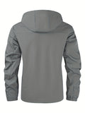 Men's Fashion Casual Waterproof Windbreaker Hooded Jacket, Outdoor Coat With Zip Pockets – Lightweight And Breathable