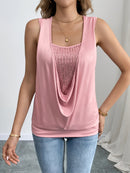 Sequin Decor Ruched Tank Top, Casual Summer Sleeveless Top, Women's Clothing