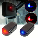 Alarma de simulación de coche con carga solar y USB, monitor antirrobo, luz roja y azul intermitente, protege tu coche contra robos.