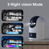 JOOAN 4K Outdoor Dual Lens PTZ WiFi Camera, 5G Compatible, Wall Hanging, 1296p Video, Two-Way Audio, HD Resolution, Application Control, Audio & Motion Alerts, Color Display, USB Power, without Battery, for Security Monitorin