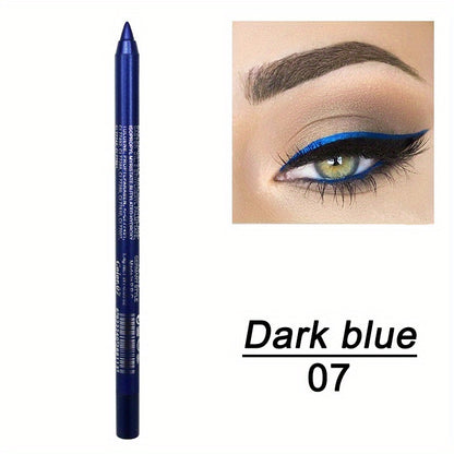 14-Color Colourful Eyeliner Pen, High Pigmented Pearly Glitter Shimmer Metallic Finish, Smokey Punk Gothic Style Eyeliner, Long Lasting Waterproof Eyeliner Stick For Music Festival