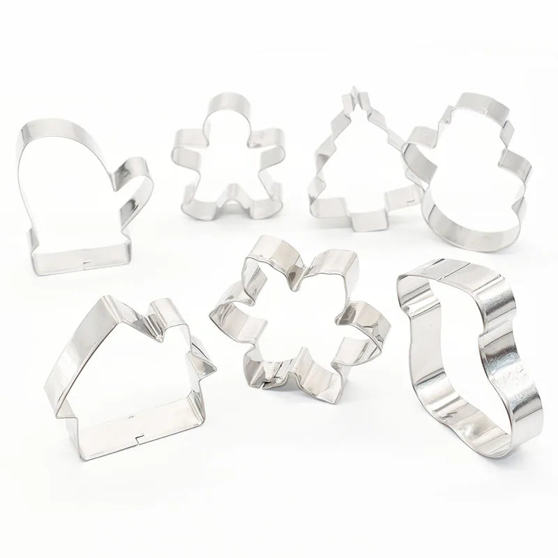 Juego de 5 cortadores de galletas de jengibre para Navidad, moldes para decorar pasteles y árboles de Navidad, regalo de Navidad, molde para hornear galletas DIY. 