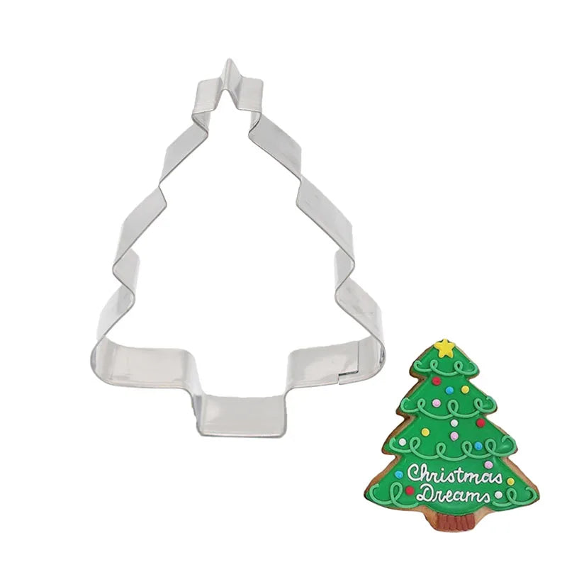 Juego de 5 cortadores de galletas de jengibre para Navidad, moldes para decorar pasteles y árboles de Navidad, regalo de Navidad, molde para hornear galletas DIY. 