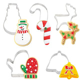 Juego de 5 cortadores de galletas de jengibre para Navidad, moldes para decorar pasteles y árboles de Navidad, regalo de Navidad, molde para hornear galletas DIY. 