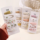 5pcs/set Mini Baby Girl Hair Clip Cute Floral Bow Rabbit Princess Hairpin for Toddler Girl Lovely Bang Side Clip Hair Accessories 