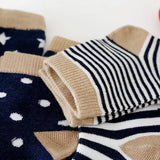 5 pares de calcetines de bebé con dibujos animados, primavera otoño, rayas, lunares, niñas y niños, calcetines tobilleros suaves, calcetines cortos para niños pequeños 