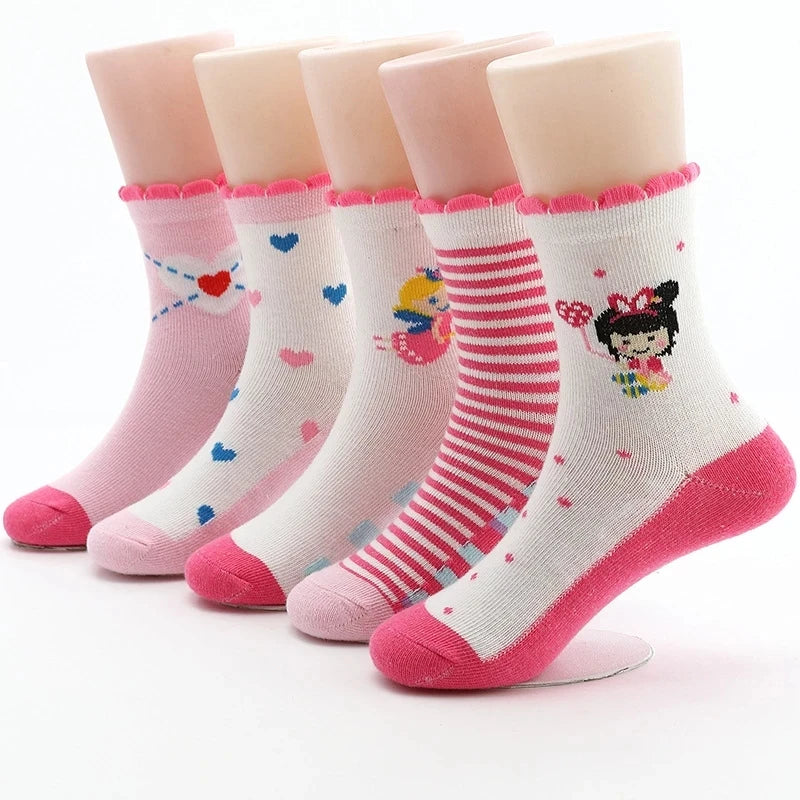 5 pares/lote 2024 nuevos calcetines de primavera para bebés de 1 a 12 años, calcetines de algodón gruesos, calcetines de algodón para niños 