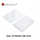 5 pces uid 13.56 mhz cartão de controle acesso tag regravável rfid 13.56 mhz pvc fino uid mutável ic bloco 0 cartão gravável (1k)