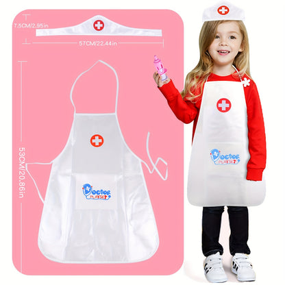 Kids Halloween Clothes, Toddler Baby Physician White Coat Occupational Role Performing Dress, Kindergarten Play Home Game Nurse Costume For Boys And Girls