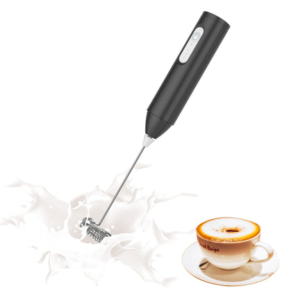 USB Rechargeable Electric Milk Frother with Stainless Steel Whisk - 3 Adjustable Foam Levels, Handheld Design for Coffee, Latte, Cappuccino, Hot Chocolate, Matcha, Egg - Available in White, Black, Teal, Frothy Drink Maker|One
