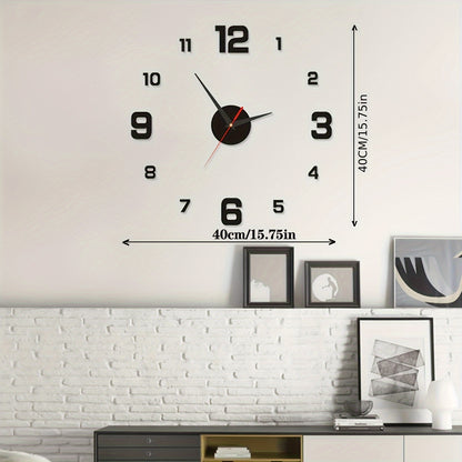 Nordic Style Living Room Wall Clock, DIY Silent Self-adhesive Wall Clock Decoration, Simple Cover Decoration Clock, Silent Digital Wall Sticker Clock, Acrylic Creative Clock, Living Room Bedroom Wall Sticker Creative Clock (b