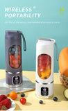 1pc, USB Rechargeable Portable Juicer, Mini Blender, Mini Ice Crusher With Three Modes, Digital Display And 12- Blades, Easy-to-Clean, Suitable For Travel, Fresh Juice Maker, Kitchen Stuff
