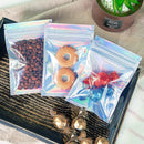 50pcsGross Mylar Bags Smell Proof Holographic Laser Color Plastic Packaging Pouch Jewelry Storage Retail Bag Gift Zip Lock Bag 