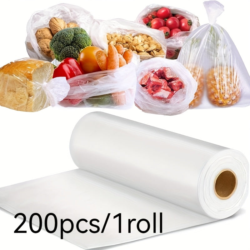 Large Transparent Disposable Freshness Bags - Perfect for Supermarket & Convenience Store Food Storage