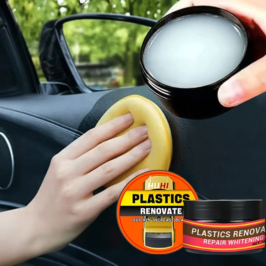 Multi-Purpose Car Restoration Kit: Plastic Parts Renewal, Interior Shine Wax, Tire Protector, Black Vehicle Yellowing Repair & Nano Crystal Coating