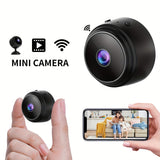 Minicámara de vigilancia inalámbrica con tapa trasera magnética, captura de video de 480p, batería recargable de polímero de litio, alimentación por USB/batería, Wi-Fi para monitoreo en casa, oficina y auto (blanco y negro)