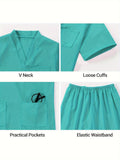 Conjunto de 6 trajes de médico de imitación para niño, camiseta de manga corta, pantalones y accesorios, ideal para Halloween, fiestas de cumpleaños, presentaciones escolares y como regalo.
