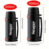 NRMEI Large Stainless Steel Insulated Water Bottle - 1L/2L/3L Capacity, Portable & Durable for Outdoor Activities, Travel, and Construction Sites