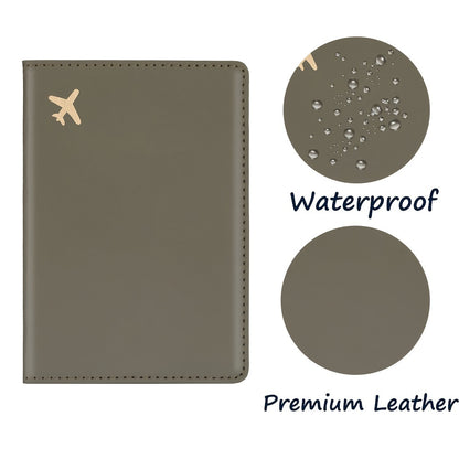 Minimalist Faux Leather Passport Cover with Custom Name - RFID Blocking, Water-Resistant Travel Wallet Card Holder for Men and Women, Lightweight Unlined Passport Pouch for Vacation