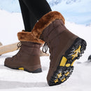 Women's Waterproof Insulated Snow Boots with Faux Fur Lining, Thick Rubber Sole, and Adjustable Laces for Winter Outdoor