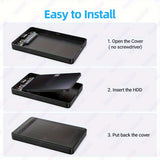 Rageer USB 3.0 Sata 2.5" Hdd Enclosure - High-Speed Data Transfer, Easy Install, Fits 7mm/9.5mm Drives, Compatible With Laptops & Pcs