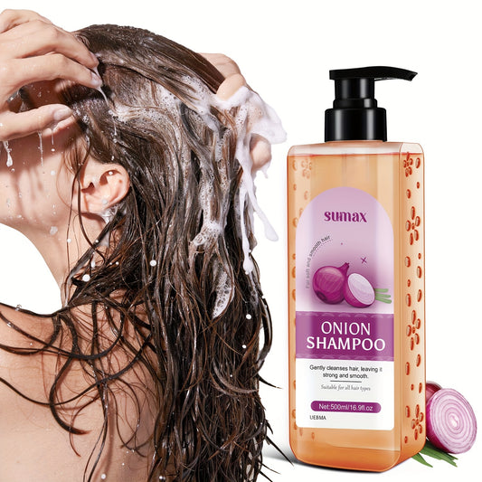 [Popular Choice] SUMAX Onion Biotin Scented Shampoo for Thicker, Fuller Hair - Reduces Loss, Enhances Shine, Controls Oil & Dandruff Removal, Suitable for All Hair Types, 500ml Large Capacity