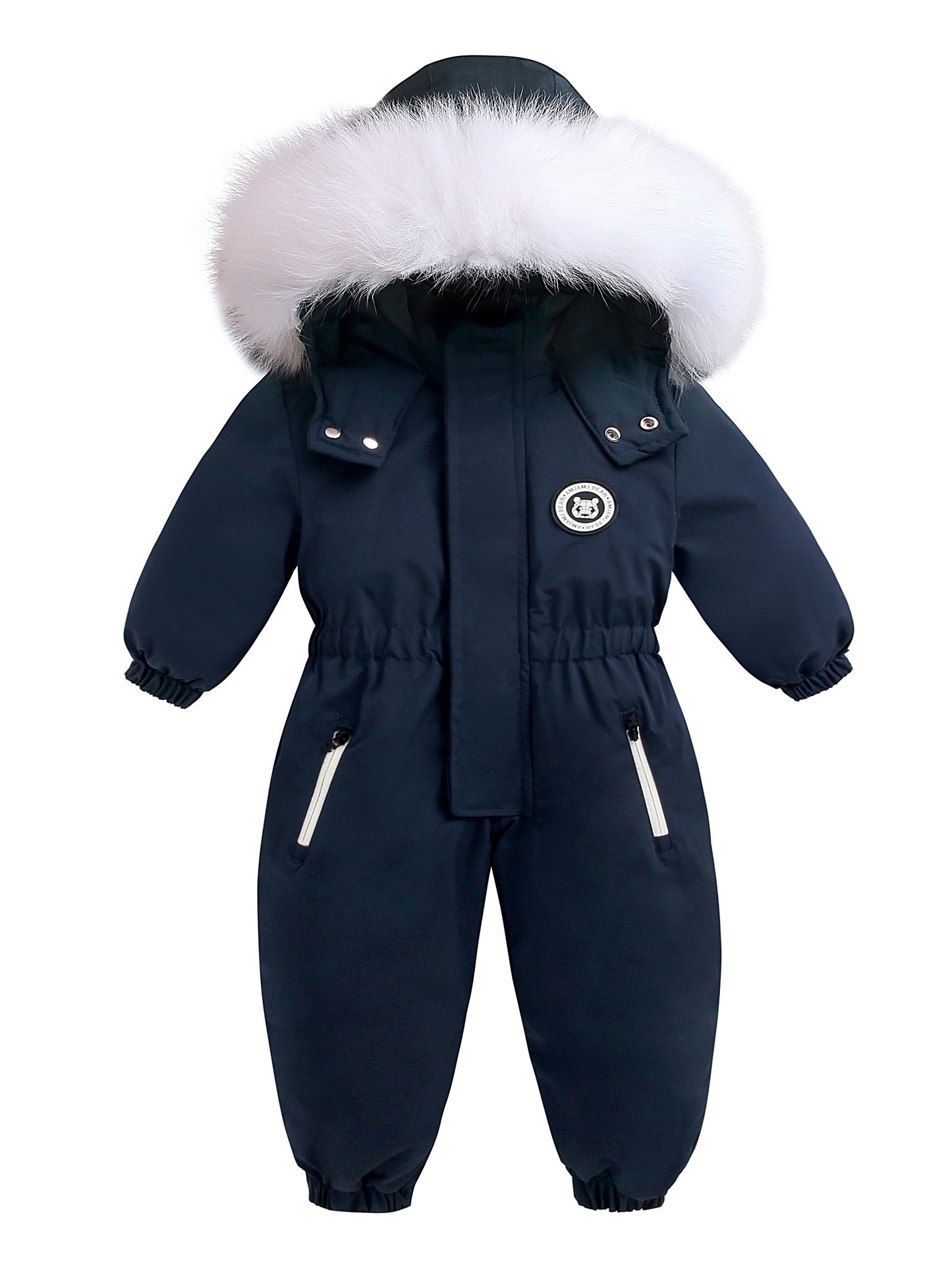 Trajes de esquí para exteriores para niñas y niños, mono cálido de invierno con capucha y bolsillos con cremallera, abrigo, monos