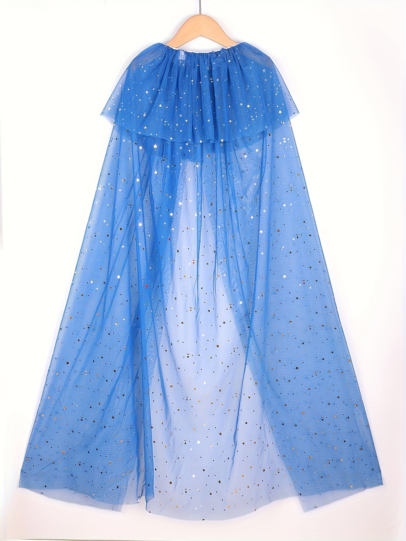Capa brillante para niños con estampado de estrellas: chal de poliéster con botones, estampado floral, corte holgado, ideal para niños a partir de 3 años. Tejido de punto: 95 % poliéster, 5 % elastano.