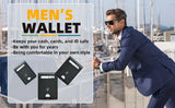 1pc Men's Ultra-thin Wallet, Simple Microfiber Rfid Blocking Double Folding Credit Card Holder