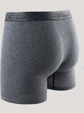 4pcs Cotton Comfy Long Style Men's Underwear Set, Anti-Chafe Legs, Comfortable, Breathable Sports Boxer Briefs Set That Won't Ride Up