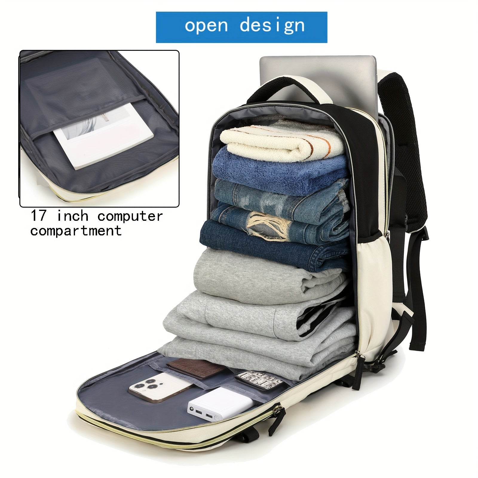 Mochila de viaje con compartimento para zapatos, mochila de gran capacidad para ordenador de negocios, mochila deportiva para viajes al aire libre