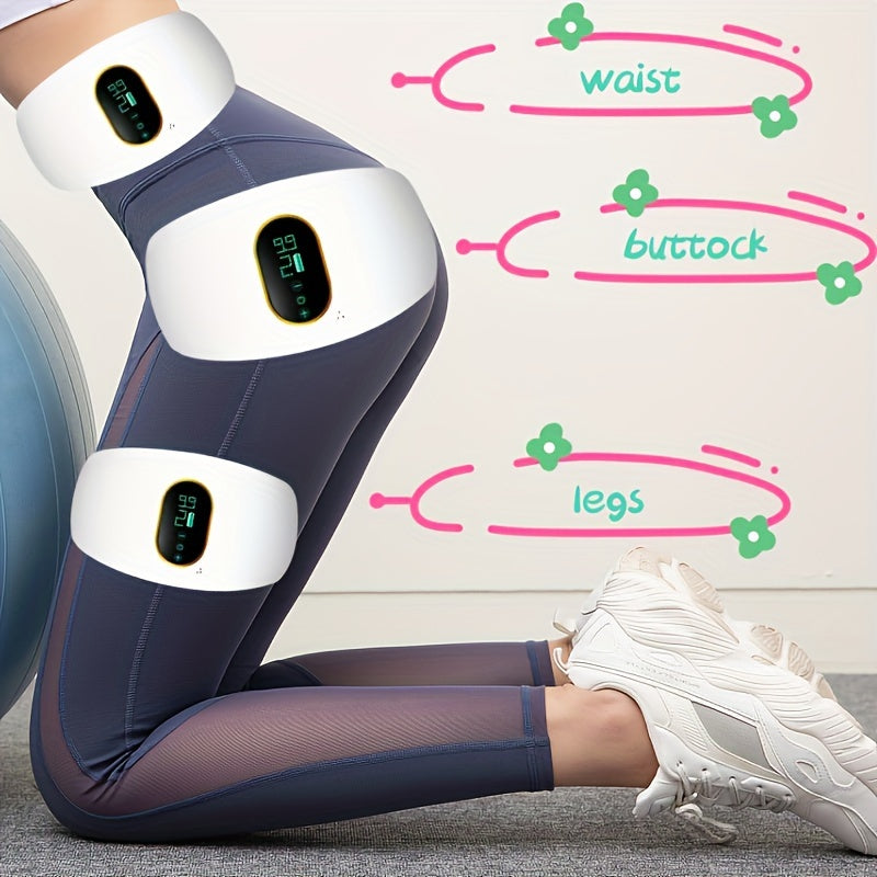 Cinturón de masaje multifuncional, equipo de fitness de cuerpo completo recargable por USB, fabricado con plástico sin fragancia, con una batería de litio de 250 mAh, diseñado para hacer ejercicio y masajes.