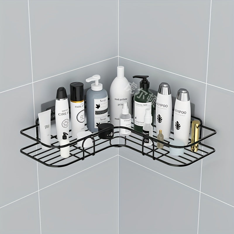 Estante de esquina sin perforaciones para baño, organizador de pared para inodoro, champú, loción y cosméticos, accesorios de baño