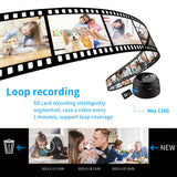 Minicámara de vigilancia inalámbrica con tapa trasera magnética, captura de video de 480p, batería recargable de polímero de litio, alimentación por USB/batería, Wi-Fi para monitoreo en casa, oficina y auto (blanco y negro)
