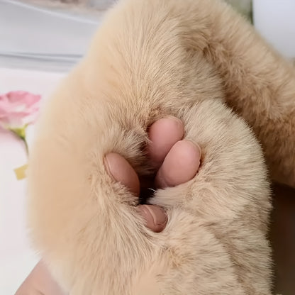 Winter Thick Warm Faux Mink Fur Scarf, Unisex Plush Neck Cross Scarf, 100% Polyester, Hand Woven, Decorative & Windproof, with No Feathers, for Going Out