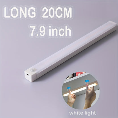 Smart Motion-Activated LED Light Strip - Wireless, Magnetic Mount, USB Rechargeable for Wardrobe, Kitchen, Desk & More