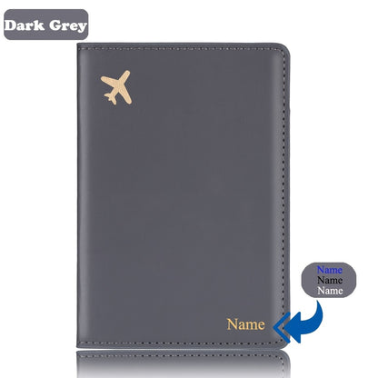 Minimalist Faux Leather Passport Cover with Custom Name - RFID Blocking, Water-Resistant Travel Wallet Card Holder for Men and Women, Lightweight Unlined Passport Pouch for Vacation