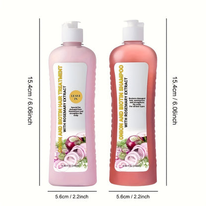 Set de champú y acondicionador de cebolla y biotina: Cuidado con extractos vegetales naturales para todo tipo de cabello: repara, hidrata y fortalece el cabello dañado.