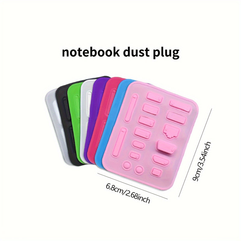16pcs Silicone Dust Plug Set for Laptops - USB Port Covers &amp; Accessories