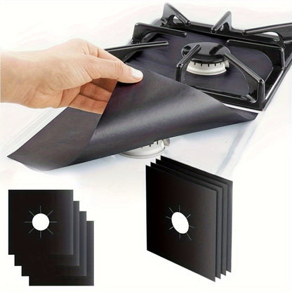 4pcs Double Thickness Non Stick Stove Burner Covers Reusable And Fast Cleaning For Gas Stoves Protects Cooking Surfaces And Prevents Scratches And Burns