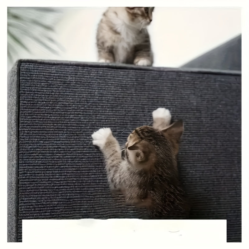 Playful, Durable Polyester Cat Scratching Mat, 1pc Wall-Mounted Sofa Protector, Multi-Functional Cat Climbing Pad with Ear-Scratching Feature