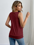 Sequin Decor Ruched Tank Top, Casual Summer Sleeveless Top, Women's Clothing