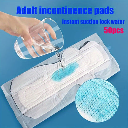 50pcs Adult Incontinence Pads, Leak-Proof Protective Underpads for Menstrual, Postpartum & Elderly, Absorbent Sanitary Napkins, Disposable and Unscented, with 240mm/290mm/420mm Options