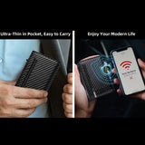 Men's Anti-theft Wallet, RFID Blocking Credit Card Holder With Zipper Coin Pocket, Automatic Pop-up Card Holder Money Clip, Ideal Gift For Men
