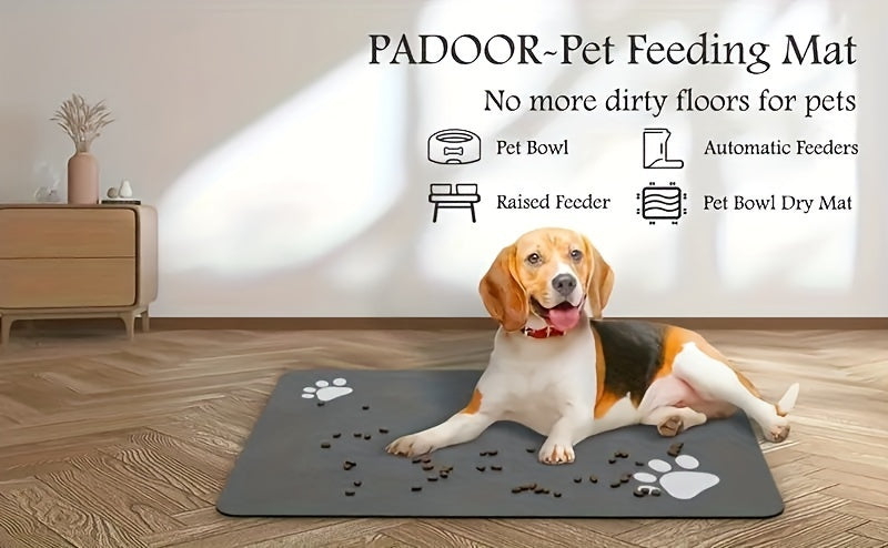 100% Absorbent Pet Feeding Mat, Dog Food and Cat Food Mat with Overflow Protection for Floors, Dog Meal Mat Water Bowl, Pet Accessories