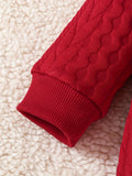 Adorable mono informal de manga larga con capucha y lazo de jacquard para bebé, mono para niña pequeña y bebé, ideal para exteriores en otoño e invierno.